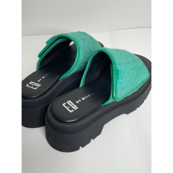 NEW E8 by Miista Verena Green Terrycloth Platform Sandals Mules US 7 EUR 37 - Picture 3 of 5